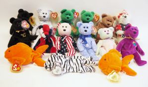 Large quantity of TY beanie babies to include two x Erin, five x Britannia, four x The End, two x