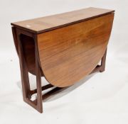 Mid-century retro teak gate-leg table with oval flaps, 73cm high x 150cm long x 106cm wide