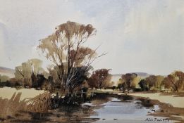 Colin Radcliffe (b. 1934) Watercolour River landscape, signed lower right, framed and glazed,