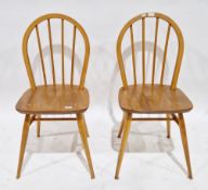 Pair of Ercol pale beech and elm hoop and stick back kitchen chairs model no. 400, 85cm high x