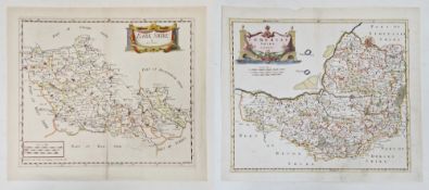 Robert Morden (1650-1703) Two hand-coloured engraved maps of Barkshire (sic) and Somersetshire,