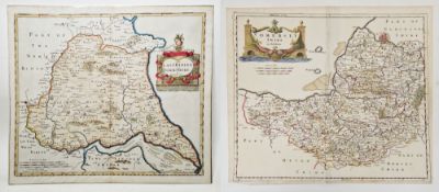 Robert Morden (1650-1703) Two hand-coloured engraved maps of The East Riding of Yorkshire and