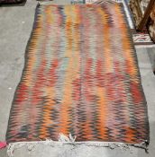Large kilim with multi-coloured zigzag pattern, 264cm x 164cm  Condition Report Overall of good