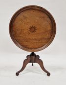 19th century apprentice piece miniature mahogany tilt-top table, the circular dished top with