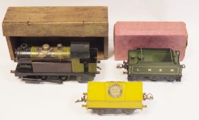 Boxed Bowman Models O gauge LNER 0-4-0 live steam tank locomotive with box (box top damaged)