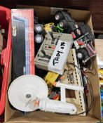 Collection of toys including Binatone TV master MK6, Asman Grandstand TV game, original Dinky Toys