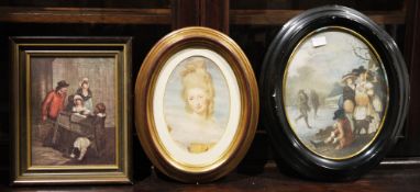 Quantity of framed reproduction prints of 18th century works by Gainsborough and other artists (2