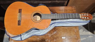 Alhambra Spanish classical guitar, bearing label stating 'Model No. F-43', dated 1979, in soft case,