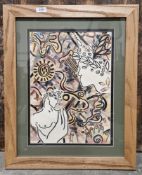 Framed print after Henri Matisse, titled Nu Assis, Jambes Croisees II in black and white, 72cm x