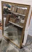 Modern giltwood wall mirror, with foliate frame, bevelled glass 95cm x 66cm