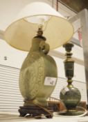 China moonphase style table lamp and a James Mont-style table lamp (2)