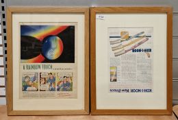 Five vintage framed vintage toothpaste and related dentistry adverts for Koh-I-Noor Toothbrushes,