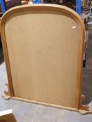 Contemporary reeded arched rectangular pine frame for a wall mirror of large proportions, with