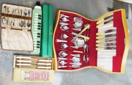 Hohner soprano Melodica in original case, a cased set of stainless steel table knives, a cased spoon