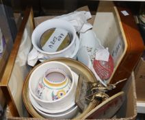 Gilt metal small figure of Joan of Arc on horseback, a reproduction Chinese chess set, a clock and