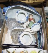 Masons Southsea large bowl, Copeland Spode tureen, German figural group of girl and lamb and other