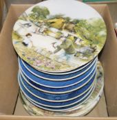 Collection of Royal Copenhagen Christmas plates from the 1980's and a collection of Royal Doulton