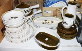 Denby Shamrock pattern part dinner and tea service to include lidded pots, gravy boats, tureens, etc