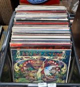 Box of vinyl LPs mainly jazz and big band music including Jack Parnell, Joe Loss, Miles Davis,