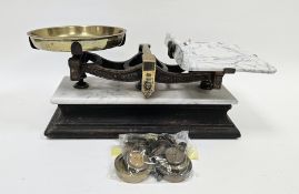 Set of early 20th century Parnall & Sons Ltd of Bristol balance scales, having a brass pan and