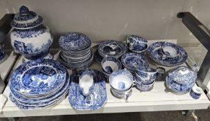 Composite collection of Spode Italian pattern blue and white transfer printed various wares, circa
