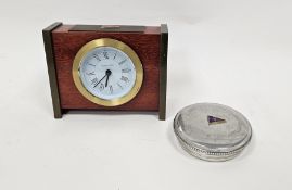 Tiffany & Co polished pewter cylindrical box and cover applied with the enamel New York Yacht Club