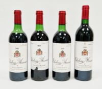 Four bottles of Chateau Musar, Produce of Lebanon red wine (two of 1981, one each of 1979 and