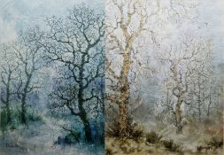 Patricia 'Tish' Moss (British 20th century) Two watercolours on tissue 
