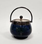 Moorcroft Moonlight Blue pattern silver-plated sugar pot and cover, impressed MOORCROFT/Made in