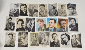 Collection of vintage photographs of actors and actresses, mid-century, mixture of facsimile and
