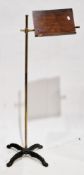 Victorian music stand by Leveson & Sons of London, having a walnut rectangular sheet music holder on