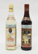 Santiago de Cuba Carta Blanca rum 38% vol 700ml, together with a Santiago de Cuba Anejo rum 38%