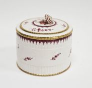 Wedgwood creamware cylindrical sugar-bowl and cover, 19th century, impressed uppercase mark, pattern