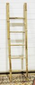 Bamboo ladder/towel rail with five rungs, 160cm high x 39cm wide