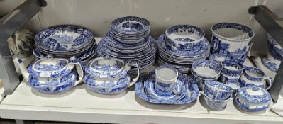 Composite collection of Spode Italian pattern blue and white transfer printed pottery, circa 1890