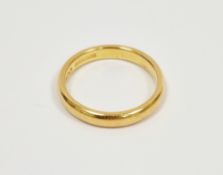 22ct yellow gold wedding band, of plain form, size N, approximate weight 4.5 grams