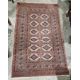 Eastern salmon ground rug with one row of five hexagonal medallions and two rows of six hooked - Image 1 of 2