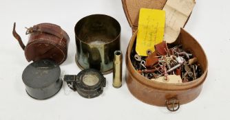 World War II military MKIII marching compass by T.G Co Ltd, dated 1939, military pocket sextant