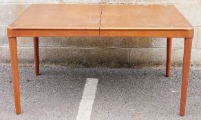 Mid-century Danish teak extending dining table by Henry Walter Klein for Bramin, the rectangular top