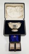 George V silver sugar bowl, Sheffield 1922, Thomas Bradbury & Sons Ltd, of plain form engraved