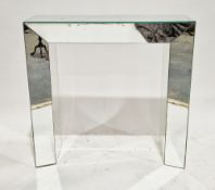 Contemporary mirrored console table of square form, 88cm high x 89cm wide x 28cm deep  Condition