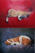 After Jaqueline Stanhope (b.1963) Giclee on paper Two limited edition prints of dogs, both signed