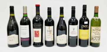 Eight bottles of mixed red wine to include Peter Lehmann Barossa Shiraz 2002, Oxford Landing