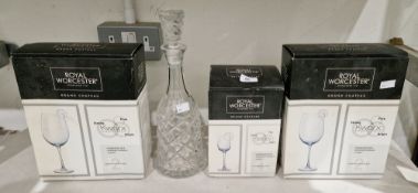 Boxed set of Royal Worcester Grand Chateau wine glasses, two boxes of Royal Worcester Grand