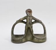 French Art Nouveau stoneware pottery figural stand by Charles Grever (1853-1935), incised
