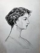 Attributed to Charles Dana Gibson (1867-1944) Ink and pencil  Portrait of a lady, 'Gibson Girl',