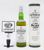 Laphroaig 10yo Islay single malt scotch whisky, 70cl, 40% vol, in original tube and a Laphroaig