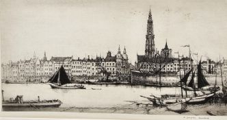 Douglas Macleod (1892-1963) Etching on paper Antwerp, signed in pencil lower right, labelled