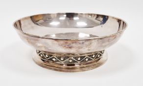 German BWKS ( Bremen ) silver 835 grade fruit bowl, handmade, of plain circular form, the wide