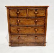 Victorian mahogany chest, the rectangular top with rounded front corners, over two short and three